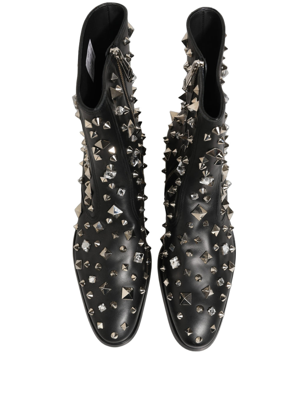 Dolce & Gabbana Black Crystal Embellished Short Boots Shoes