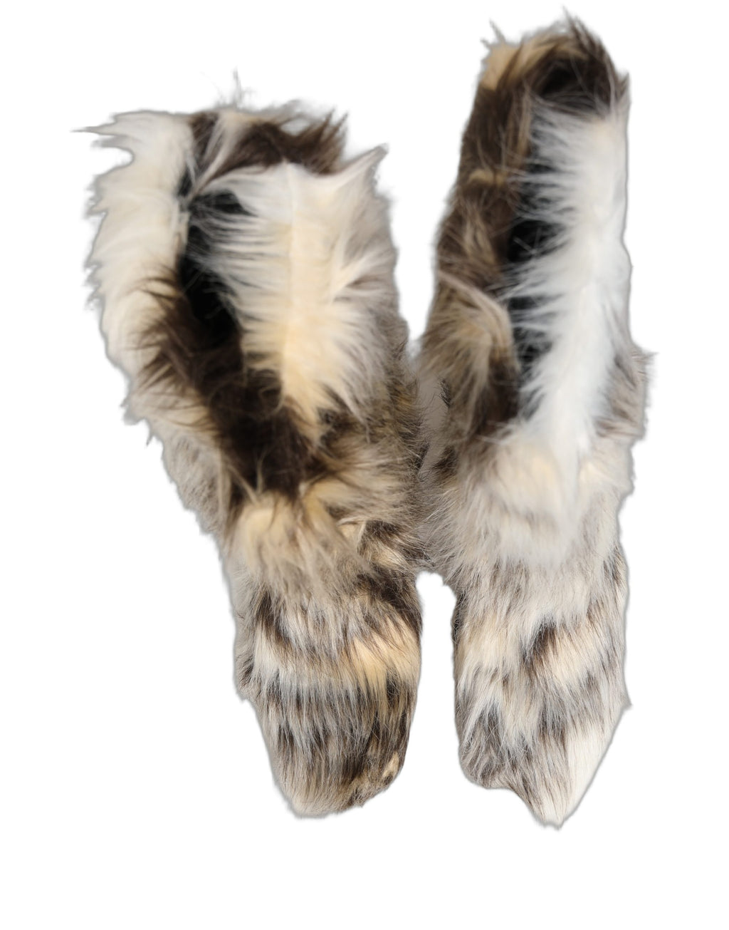 Dolce & Gabbana Multicolor Knee High Faux Fur Boots Shoes