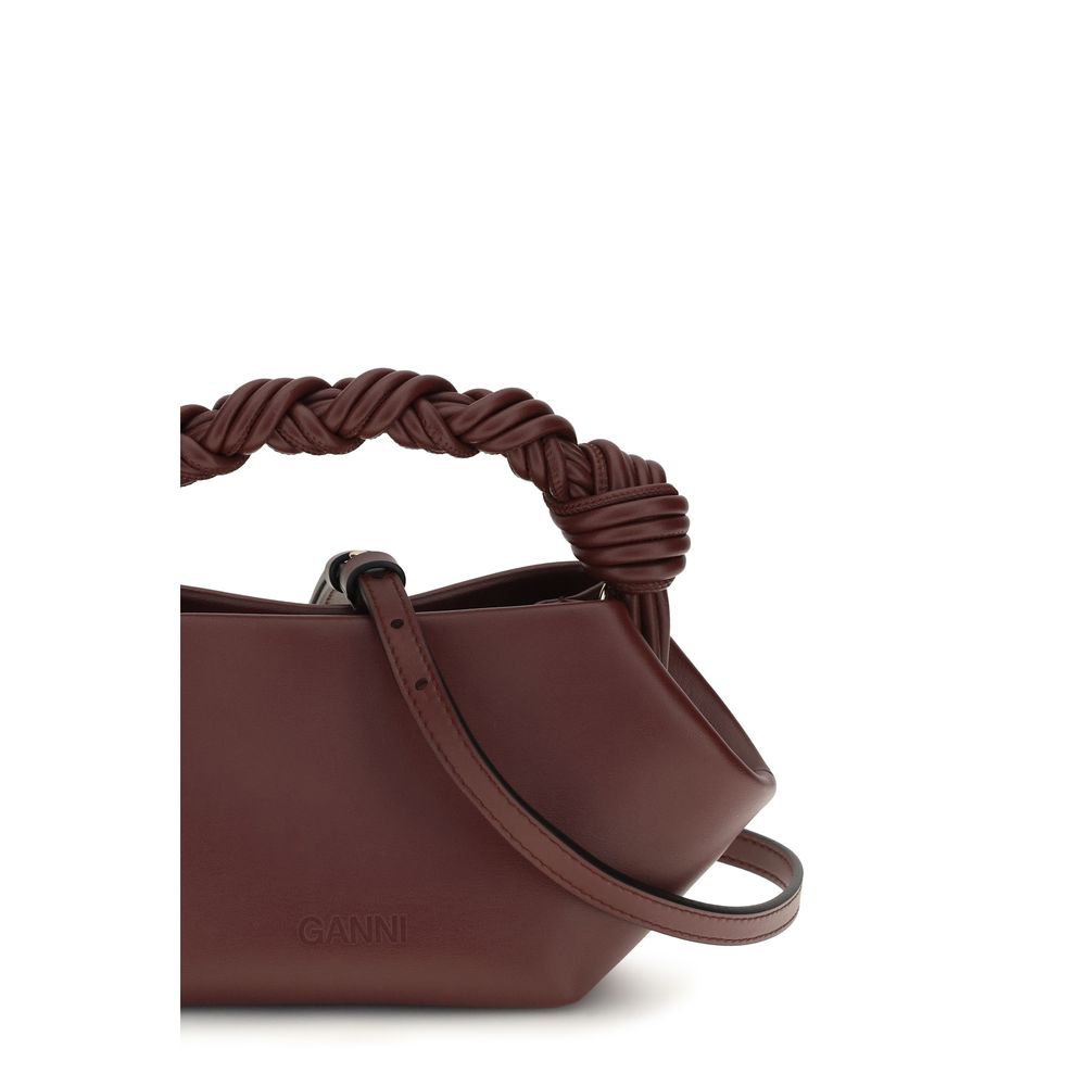 Ganni Bordeaux Recycled Leather Handbag