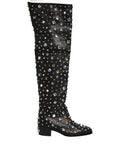 Dolce & Gabbana Black Crystal Embellished High Boots Shoes