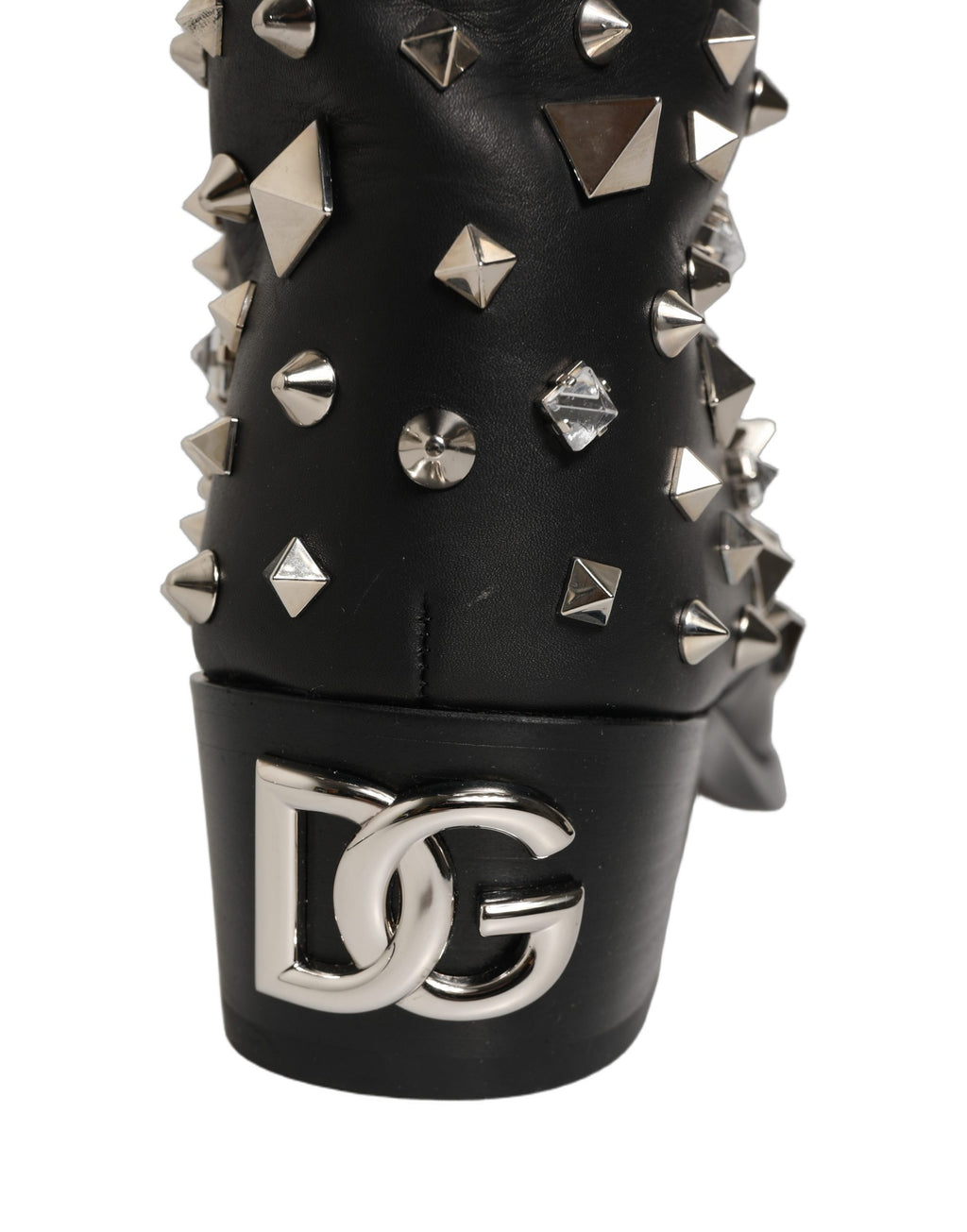 Dolce & Gabbana Black Crystal Embellished High Boots Shoes