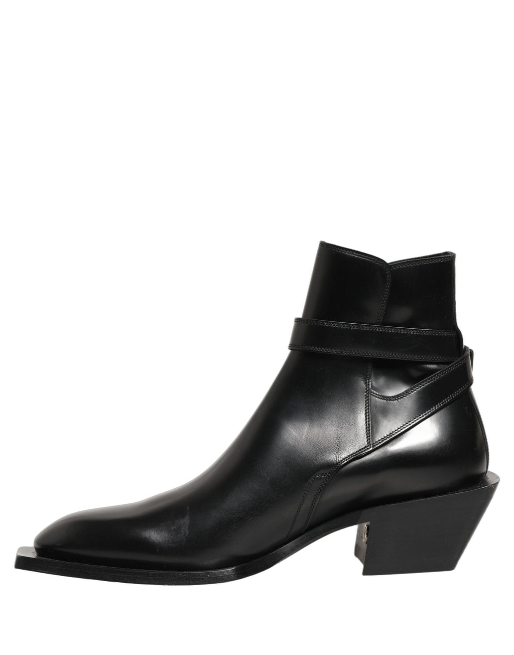 Dolce & Gabbana Black Leather DG Plaque Ankle Boots Shoes