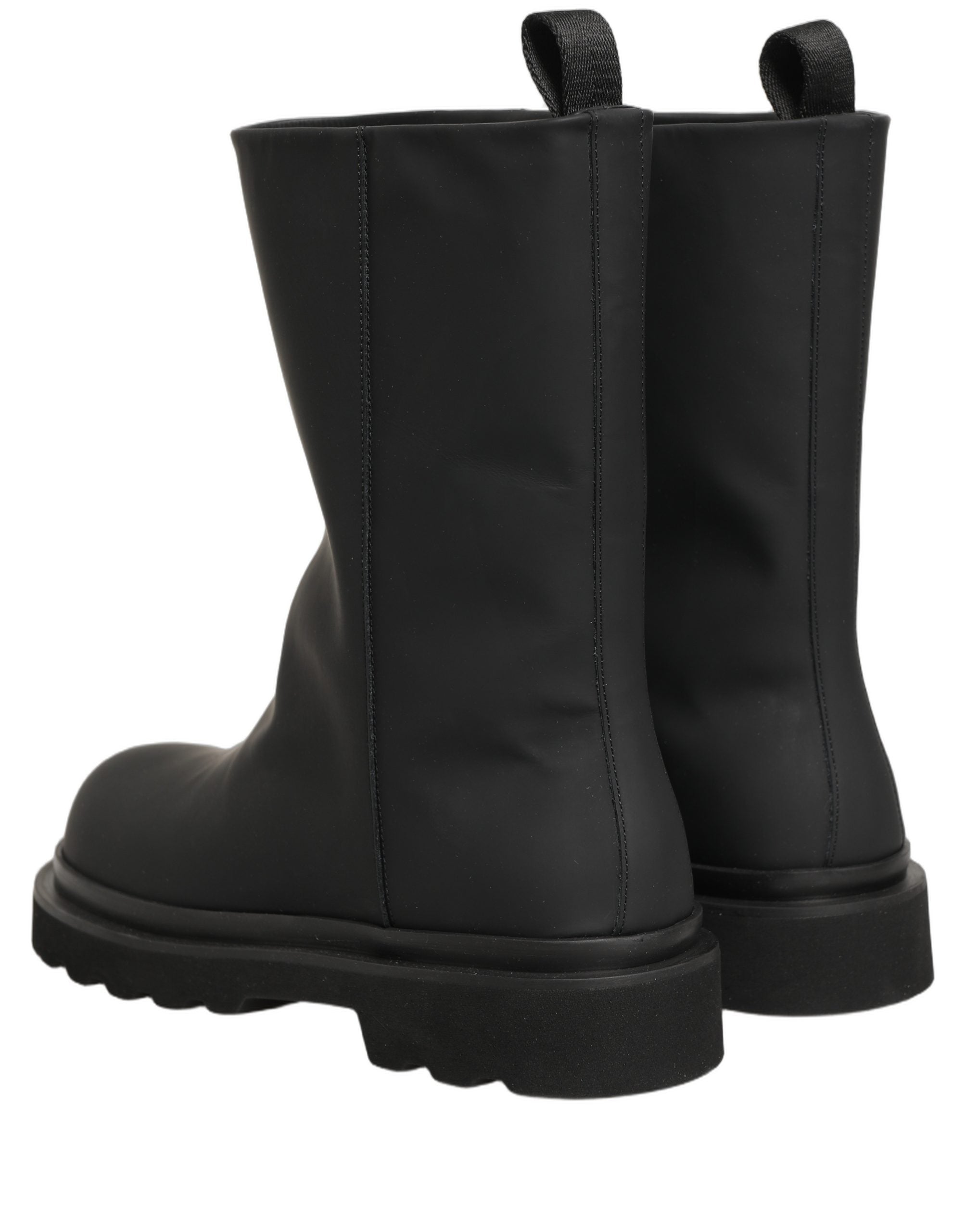 Dolce & Gabbana Black Leather Mid Calf Chunky Men Boots Shoes