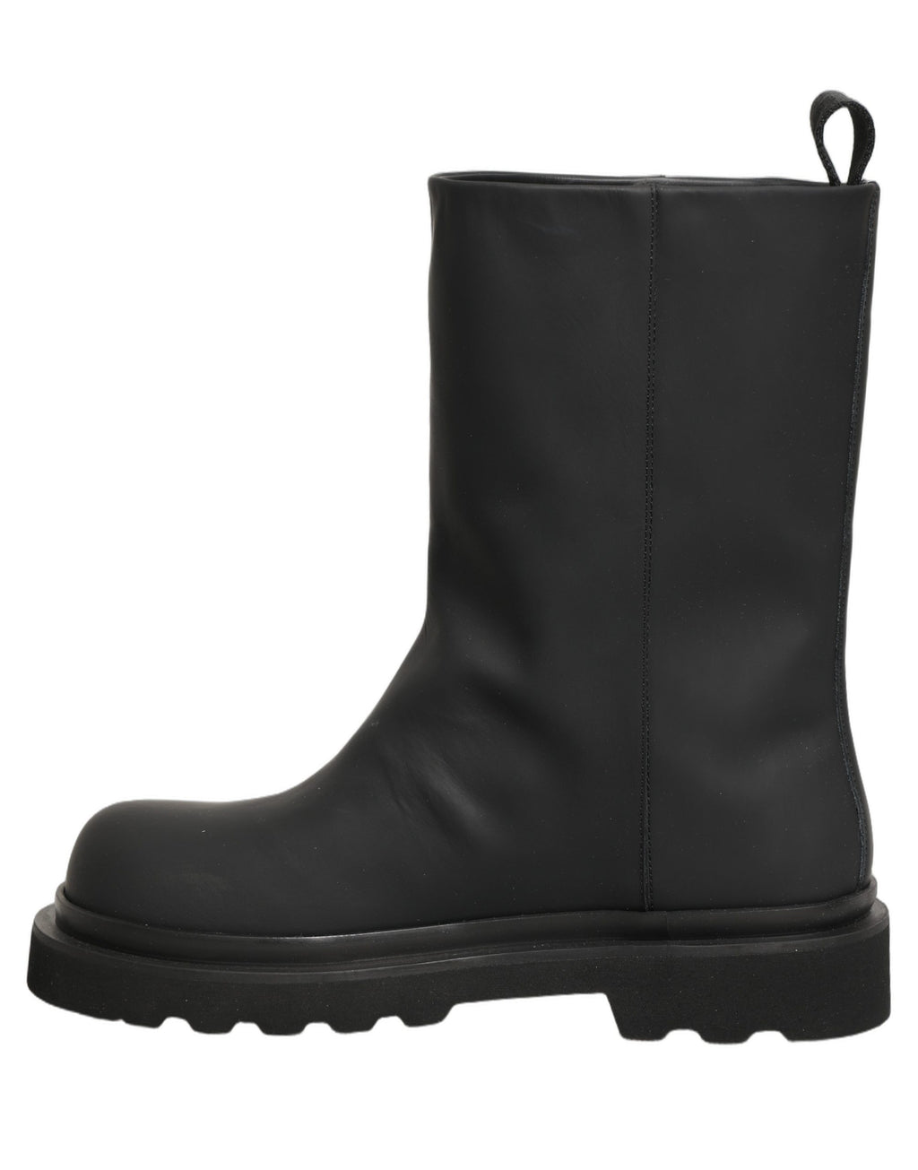 Dolce & Gabbana Black Leather Mid Calf Chunky Men Boots Shoes