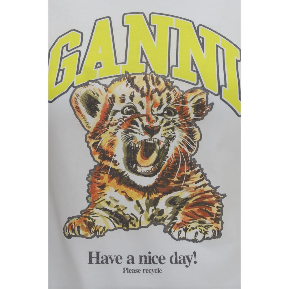 Ganni White Cotton T-Shirt