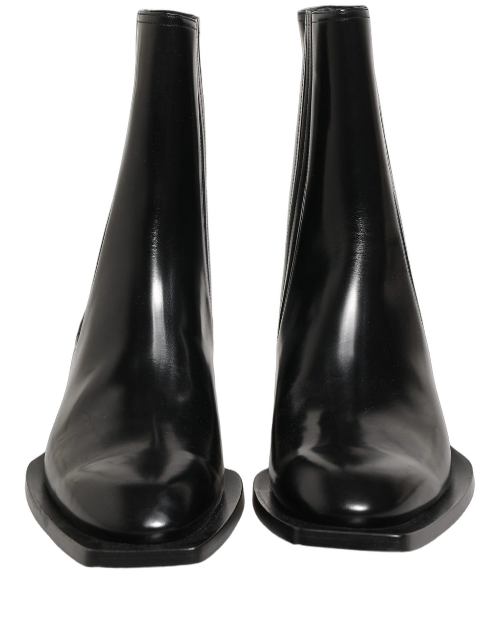 Dolce & Gabbana Black Leather Chelsea Mid Calf Boots Shoes