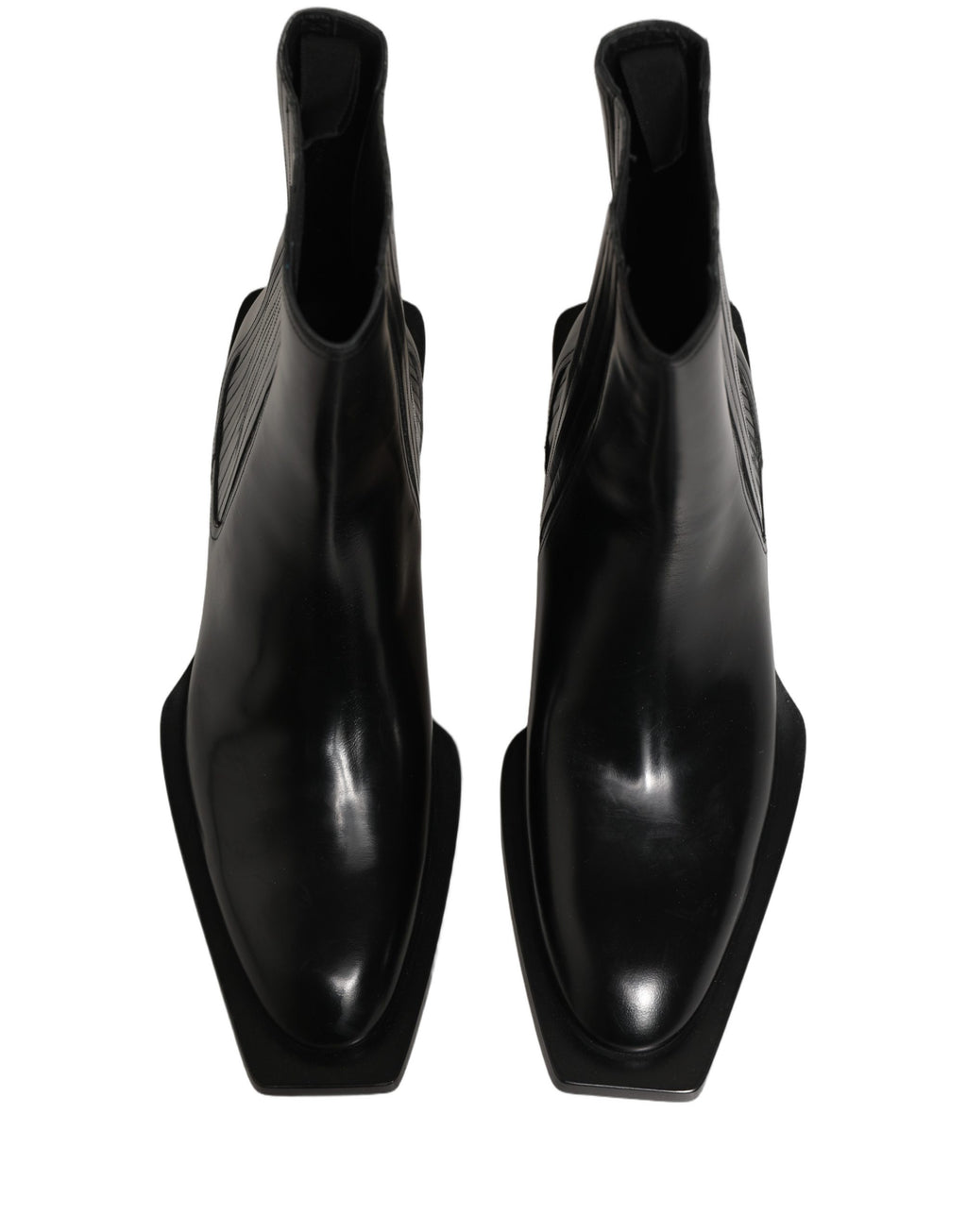 Dolce & Gabbana Black Leather Chelsea Mid Calf Boots Shoes