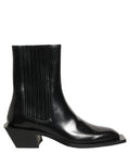 Dolce & Gabbana Black Leather Chelsea Mid Calf Boots Shoes