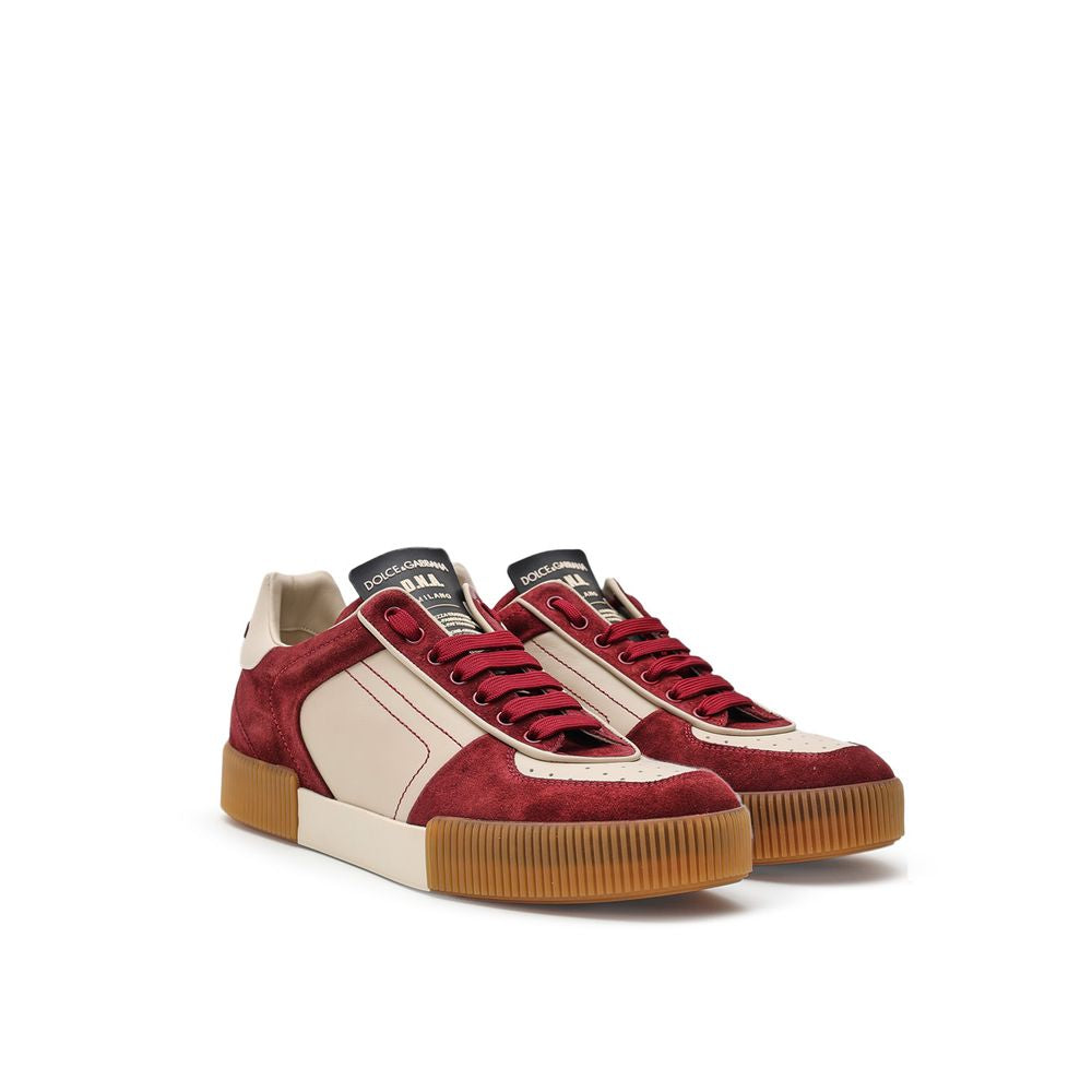 Dolce & Gabbana Bordeaux Leather Low Top Sneakers