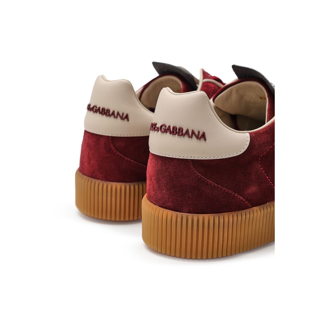 Dolce & Gabbana Bordeaux Leather Low Top Sneakers