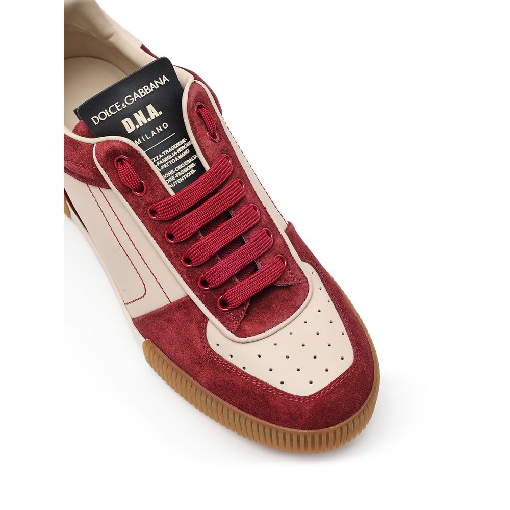 Dolce & Gabbana Bordeaux Leather Low Top Sneakers