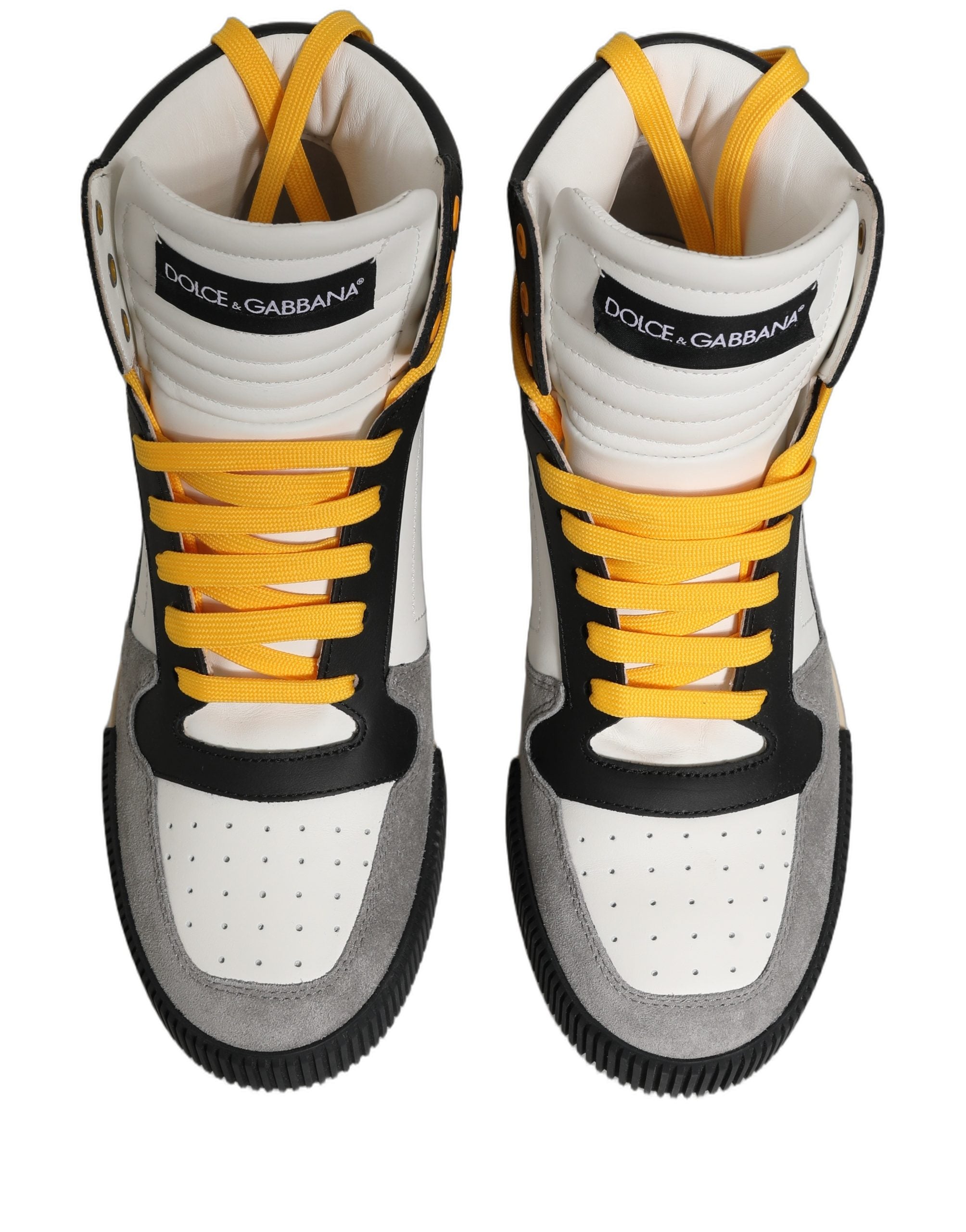 Dolce & Gabbana Multicolor Leather High Top Sneakers Shoes