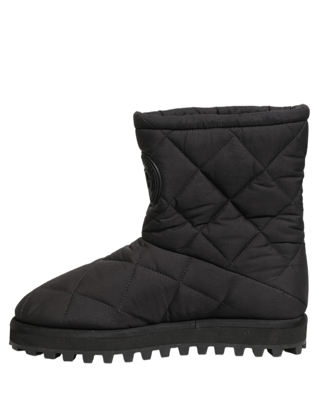 Dolce & Gabbana Black Quilted Effect Mid Calf Boots Shoes