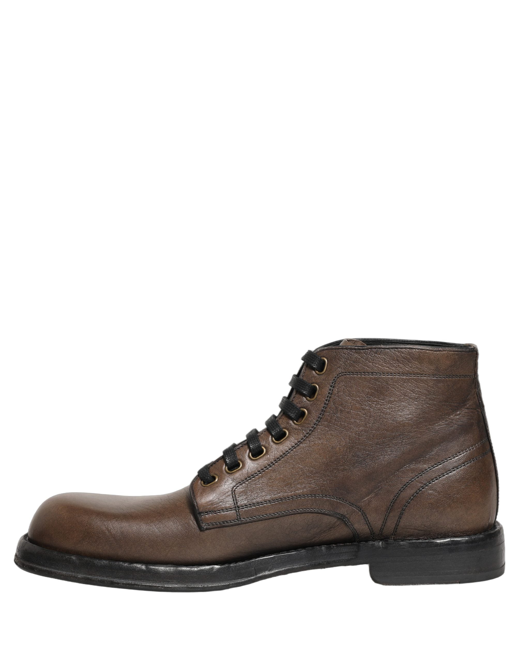 Dolce & Gabbana Brown Perugino Leather Men Ankle Boots Shoes
