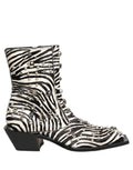 Dolce & Gabbana Black White Zebra Embellished Boots Shoes
