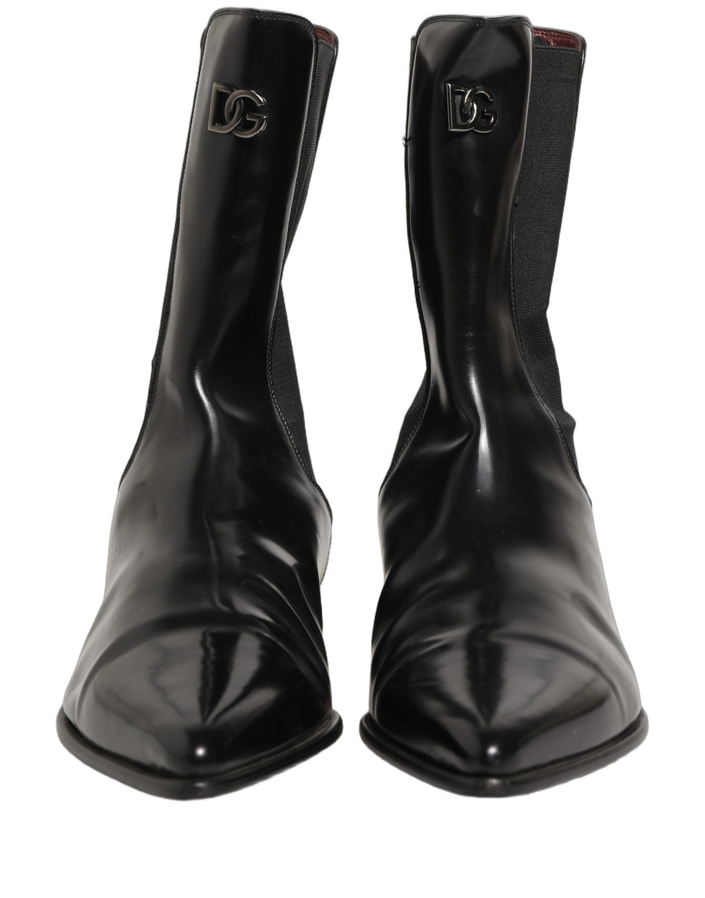 Dolce & Gabbana Black Leather Chelsea Mid Calf Boots Shoes