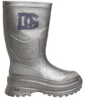 Dolce & Gabbana Metallic Silver Pull On Rain Boots Men Shoes