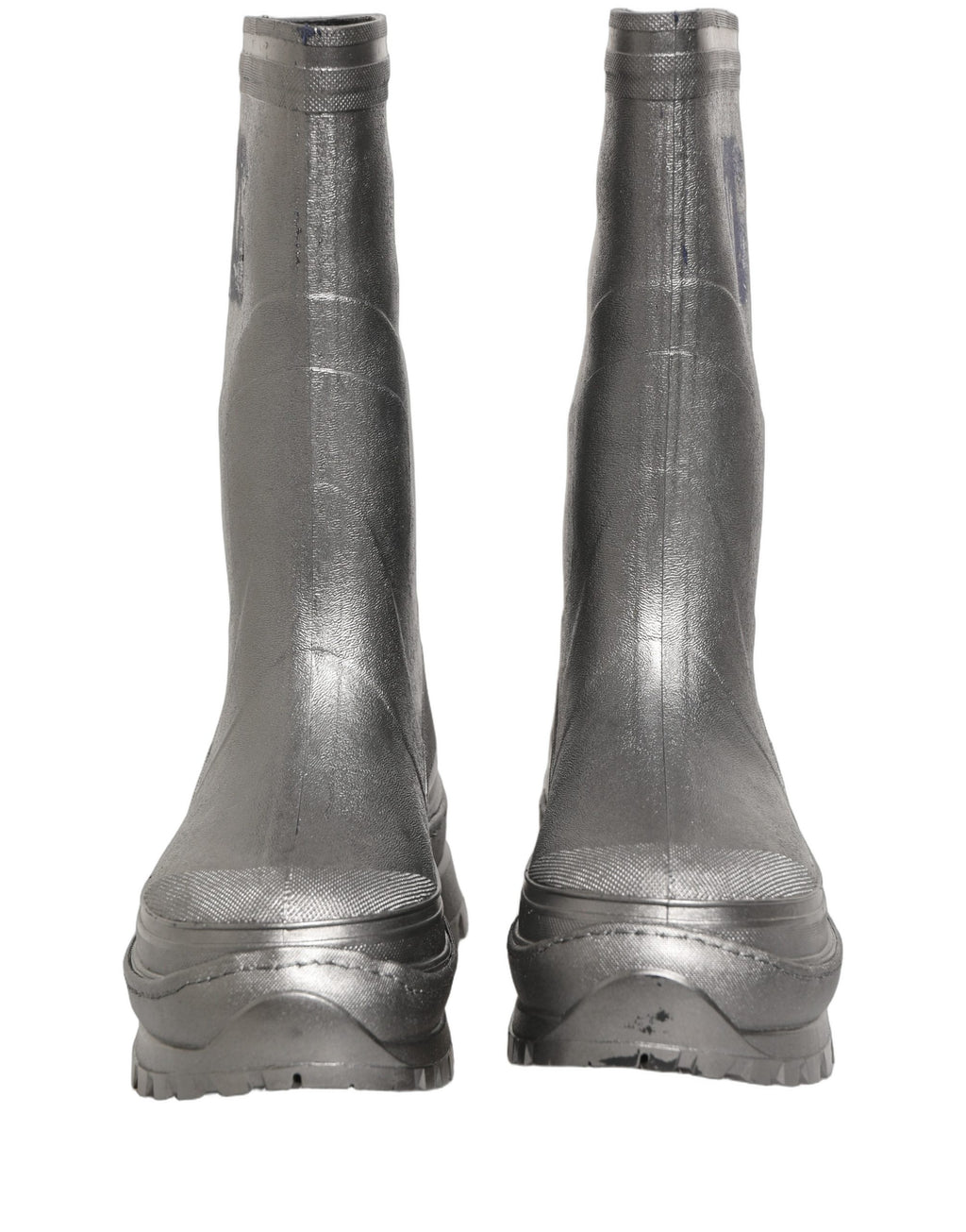 Dolce & Gabbana Metallic Silver Pull On Rain Boots Men Shoes