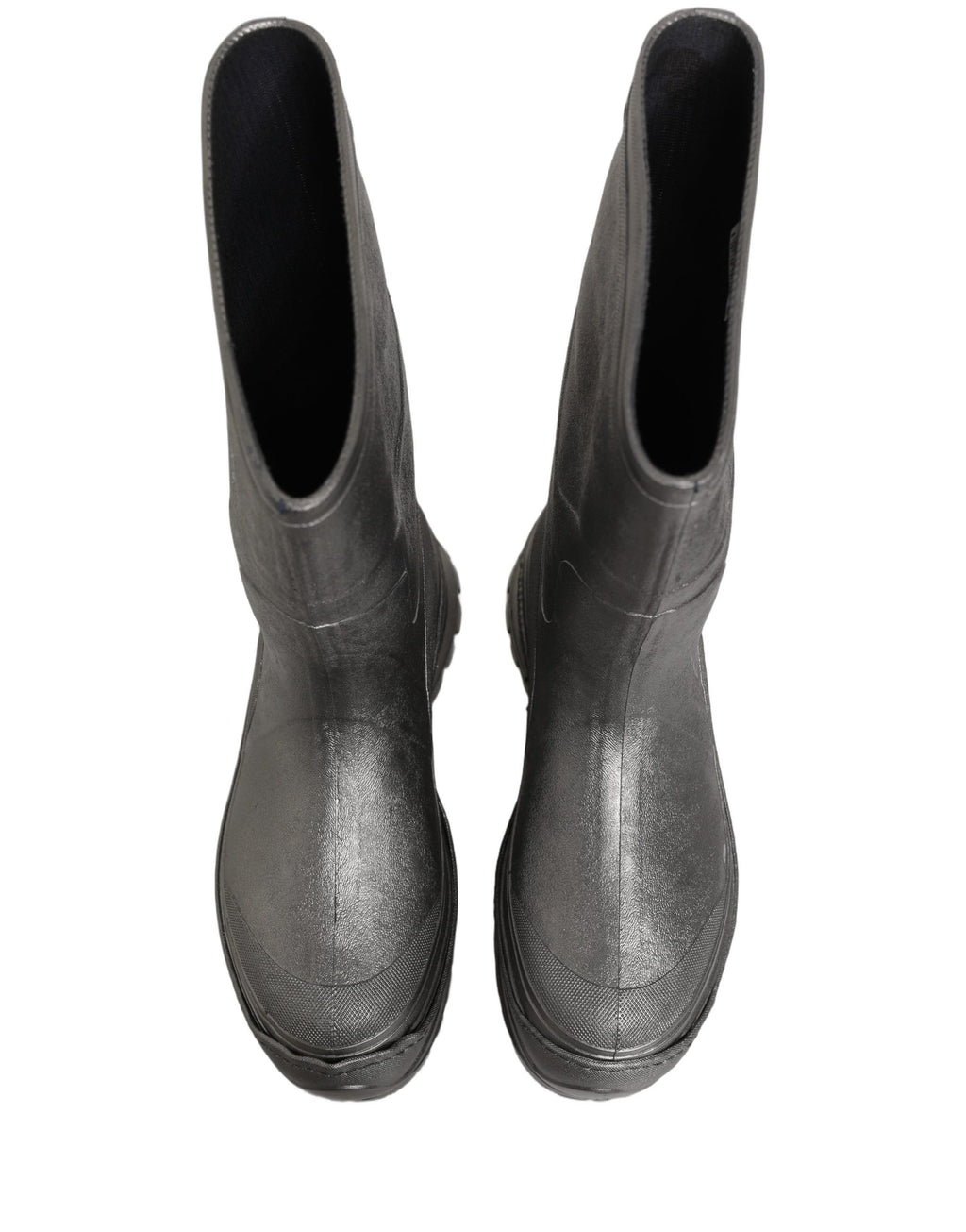 Dolce & Gabbana Metallic Silver Pull On Rain Boots Men Shoes