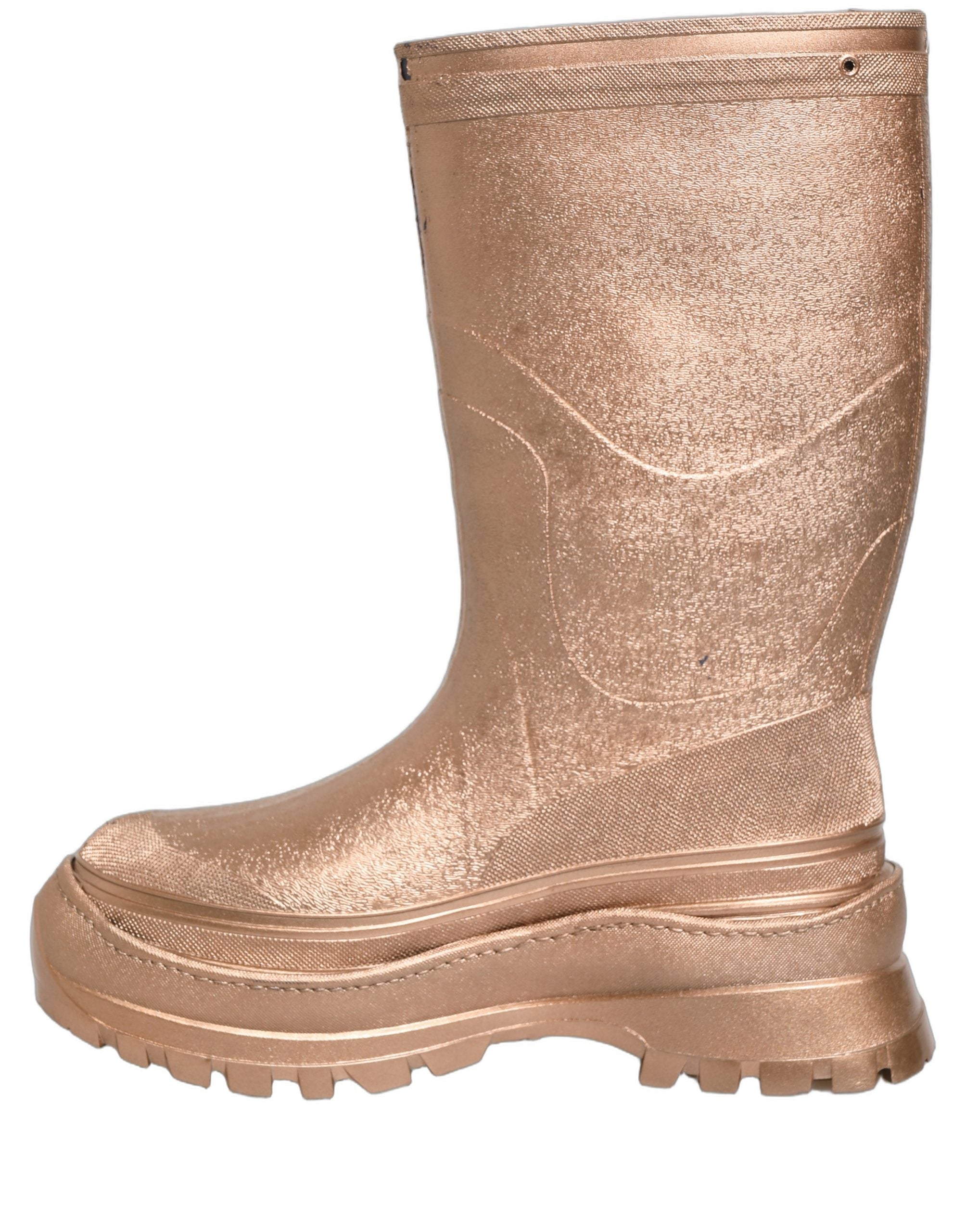 Dolce & Gabbana Rose Gold PVC Pull On Rain Boots Men Shoes