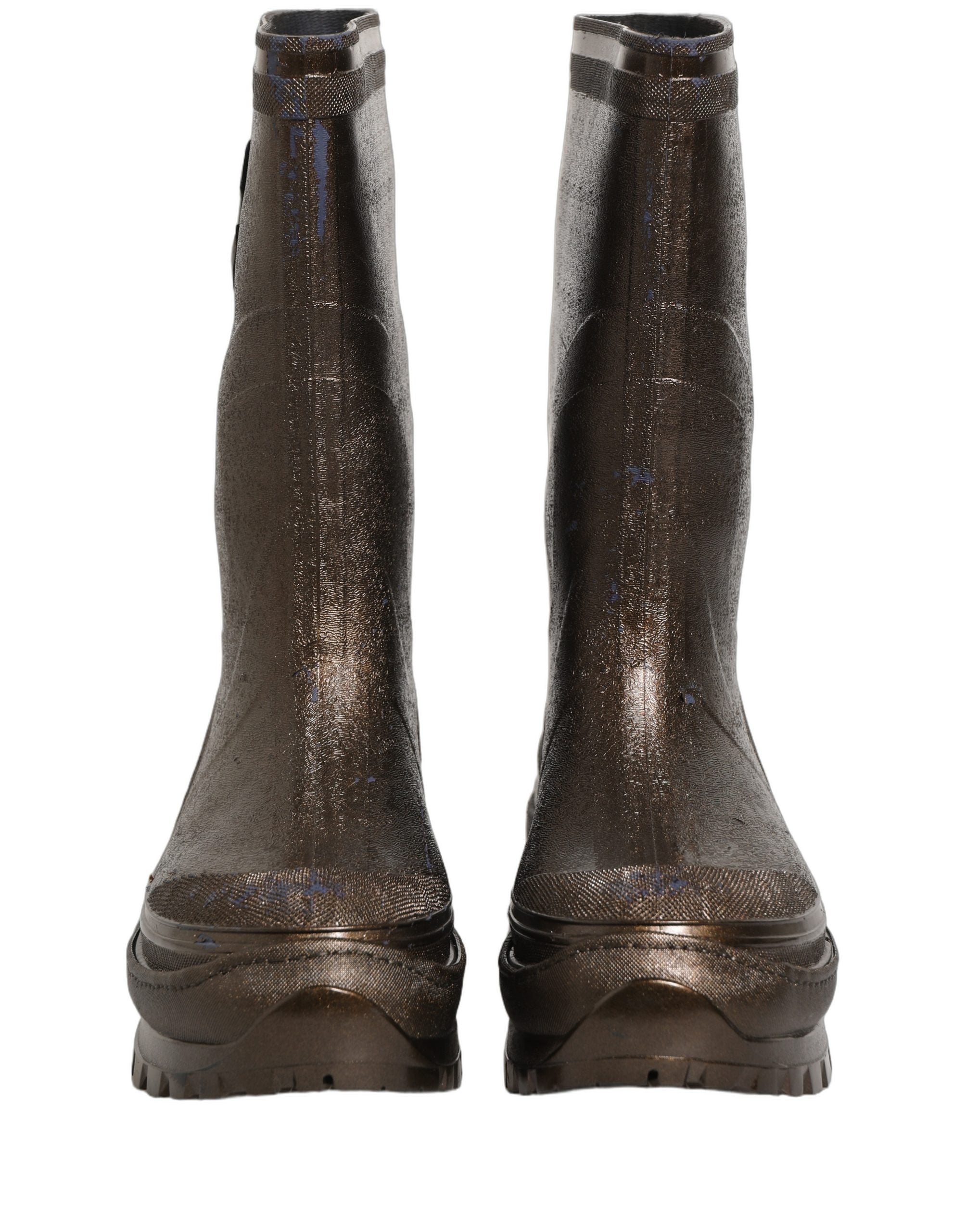 Dolce & Gabbana Bronze PVC Pull On Rain Boots Men Shoes