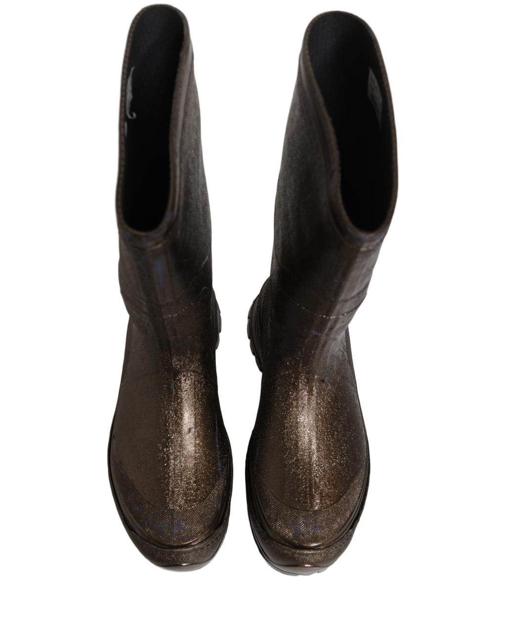 Dolce & Gabbana Bronze PVC Pull On Rain Boots Men Shoes