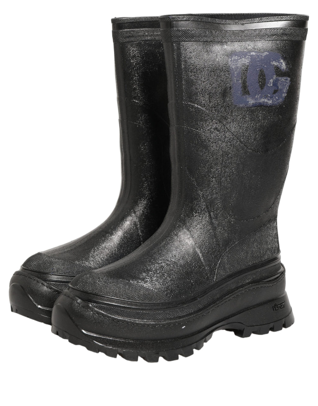 Dolce & Gabbana Black PVC Pull On Rain Boots Men Shoes