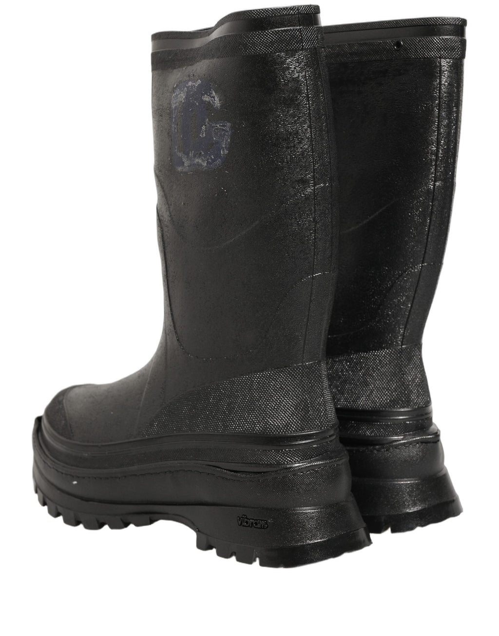 Dolce & Gabbana Black PVC Pull On Rain Boots Men Shoes