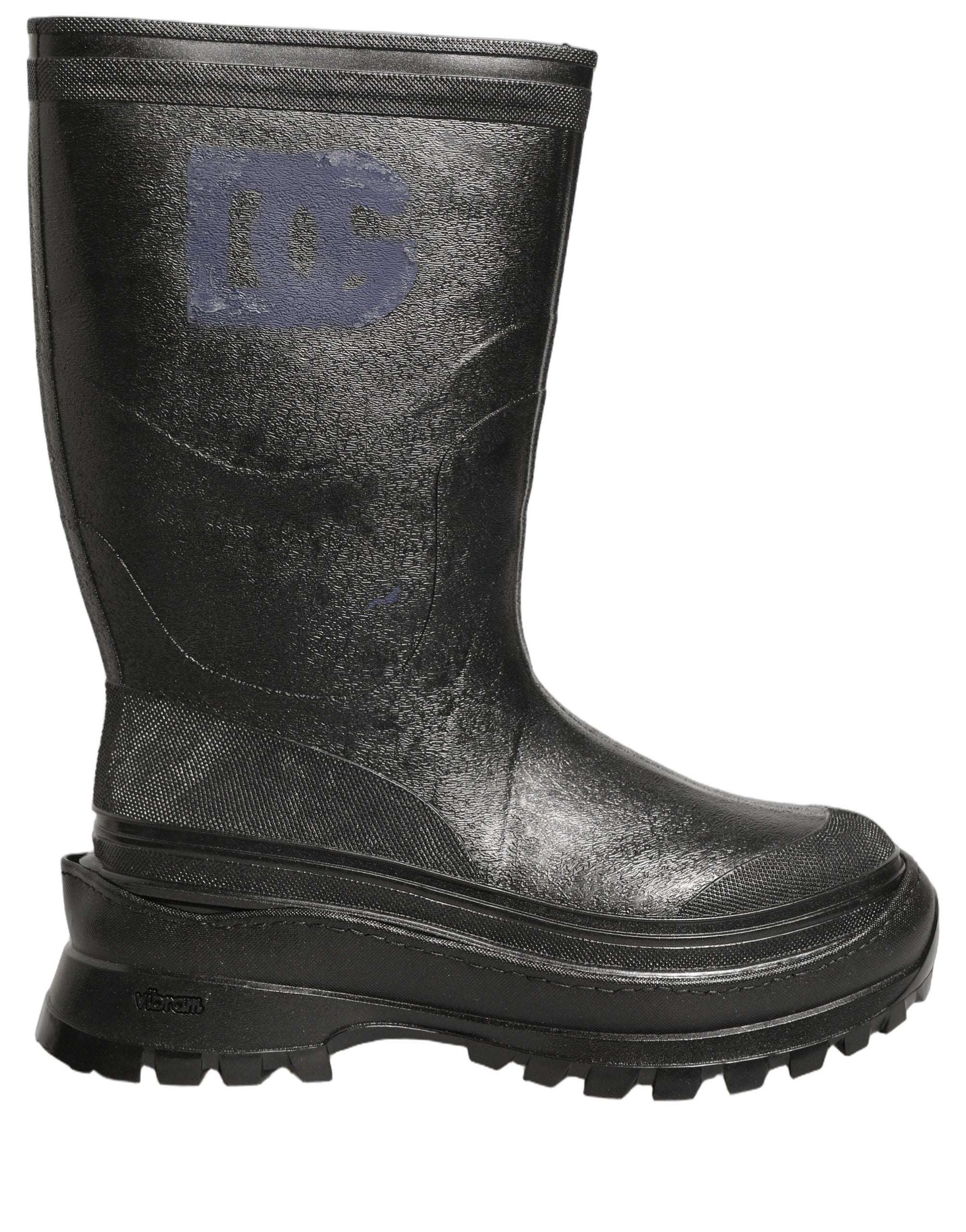 Dolce & Gabbana Black PVC Pull On Rain Boots Men Shoes