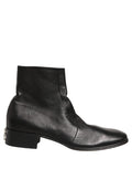 Dolce & Gabbana Black Leather Logo Short Ankle Boots Shoes