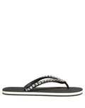 Dolce & Gabbana Black Embellished Rubber Flip Flops Men Shoes