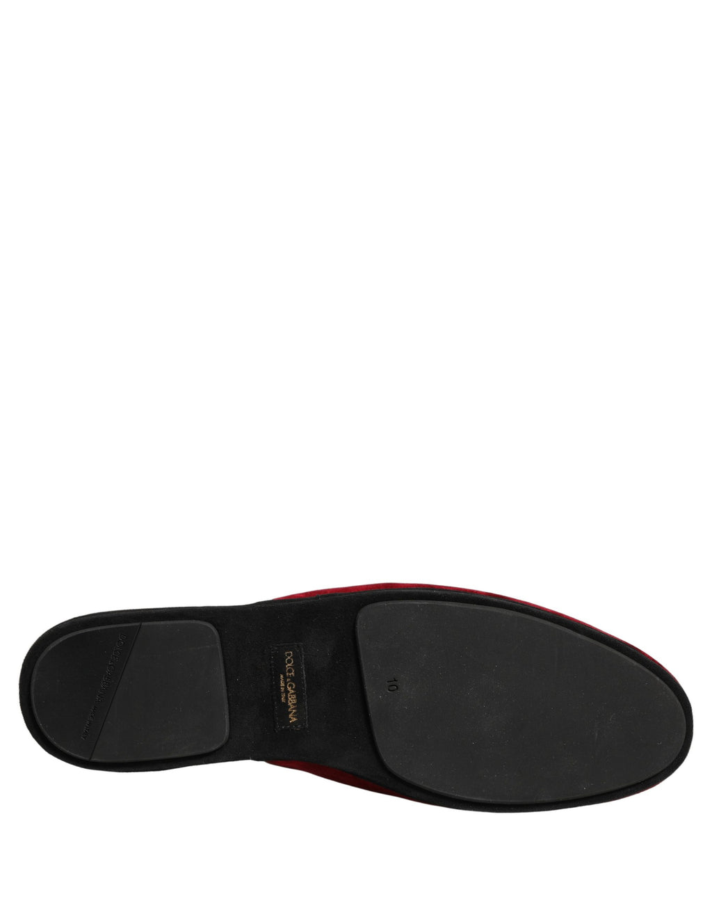 Dolce & Gabbana Red Suede Slides Flat Slipper Men Shoes