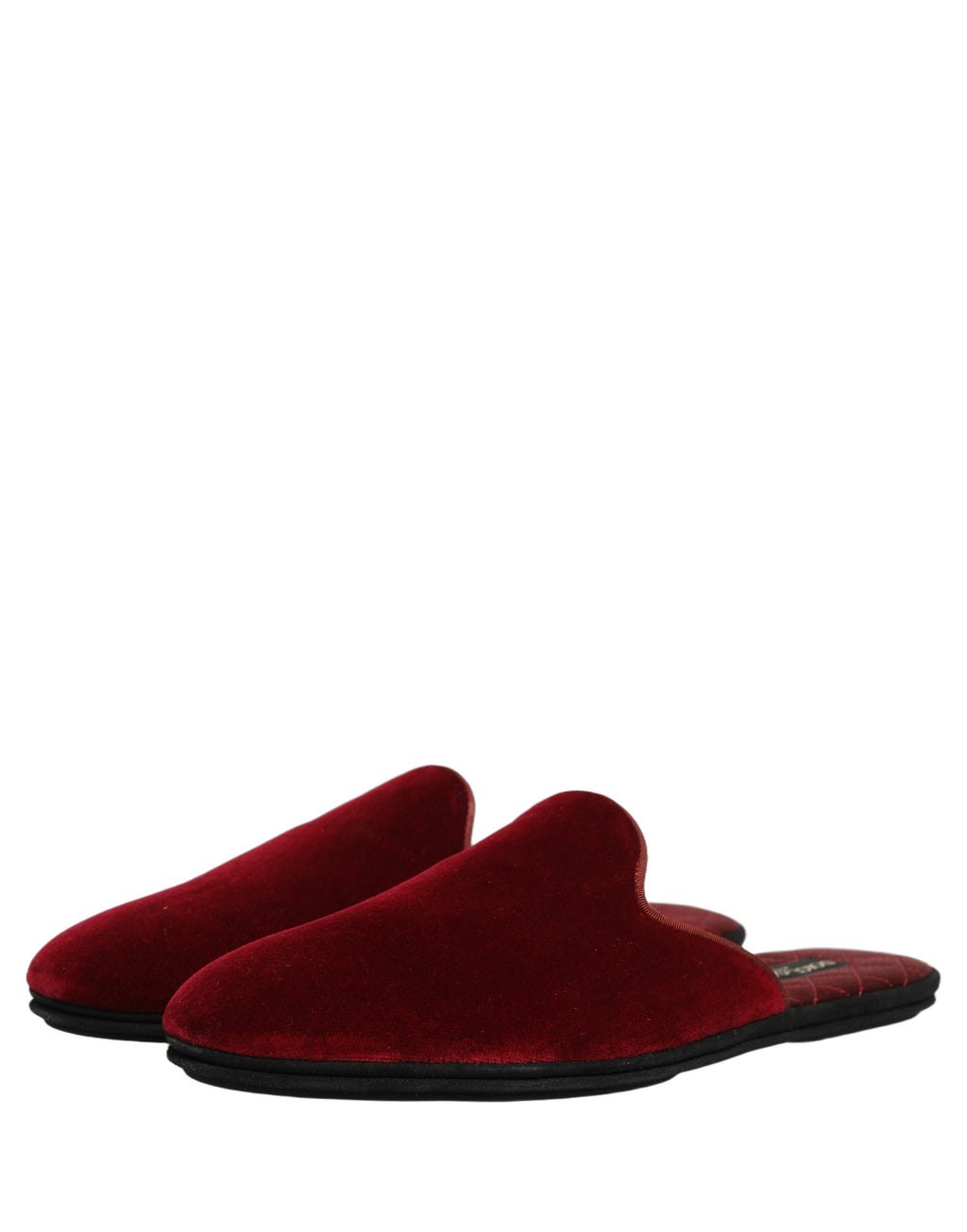 Dolce & Gabbana Red Suede Slides Flat Slipper Men Shoes