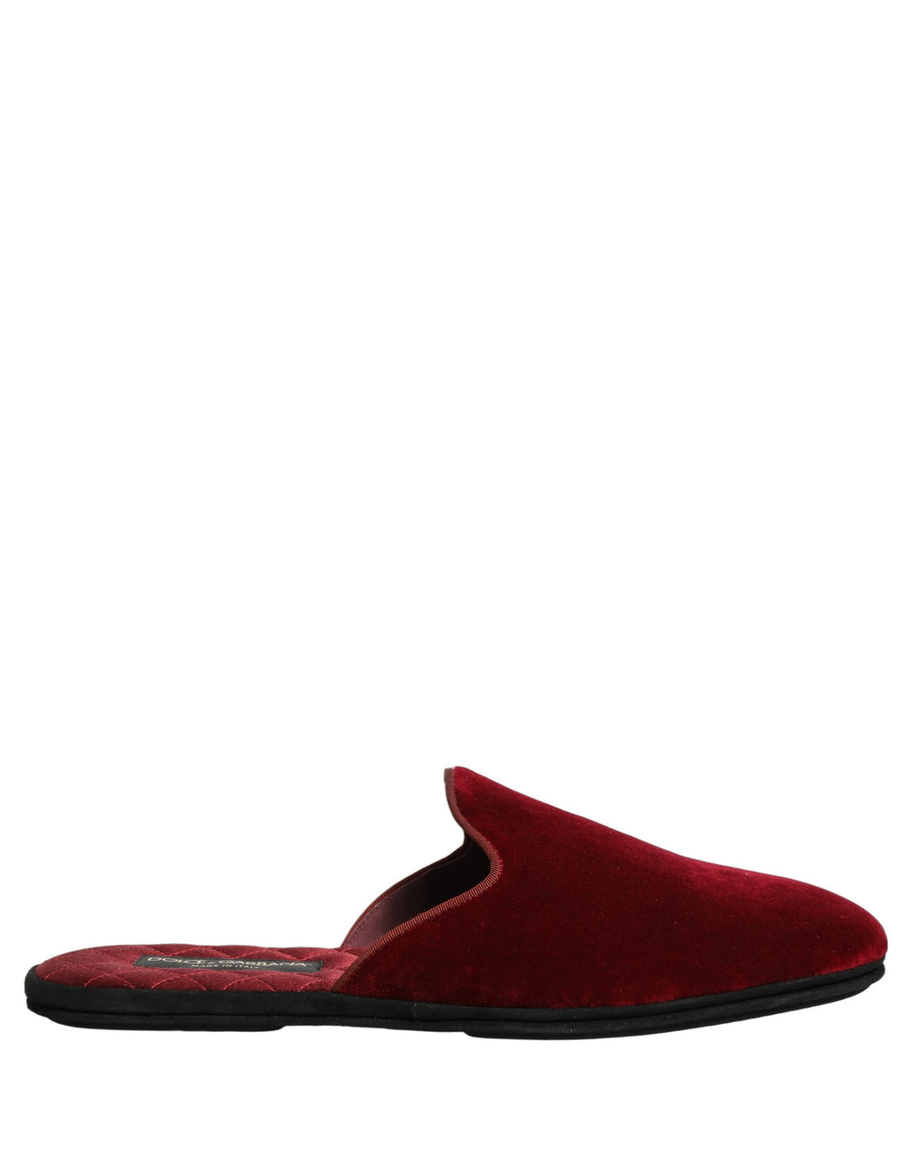Dolce & Gabbana Red Suede Slides Flat Slipper Men Shoes