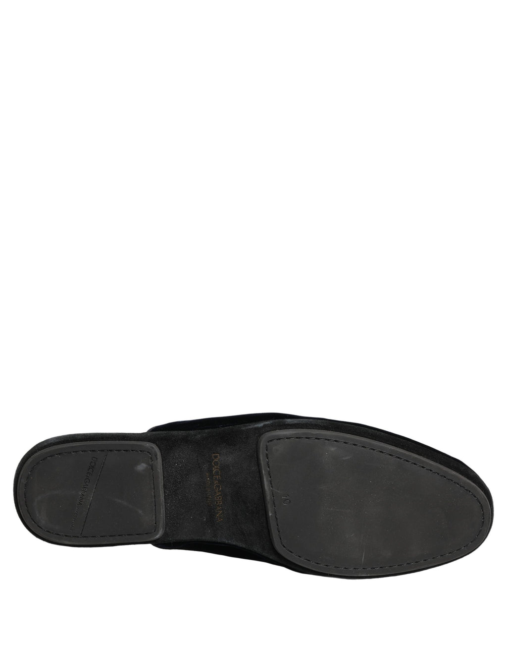 Dolce & Gabbana Dark Blue Suede Slides Flat Slipper Men Shoes