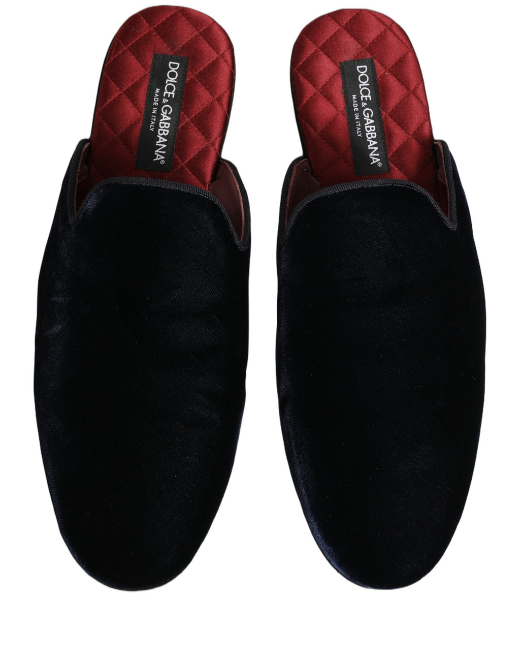 Dolce & Gabbana Dark Blue Suede Slides Flat Slipper Men Shoes