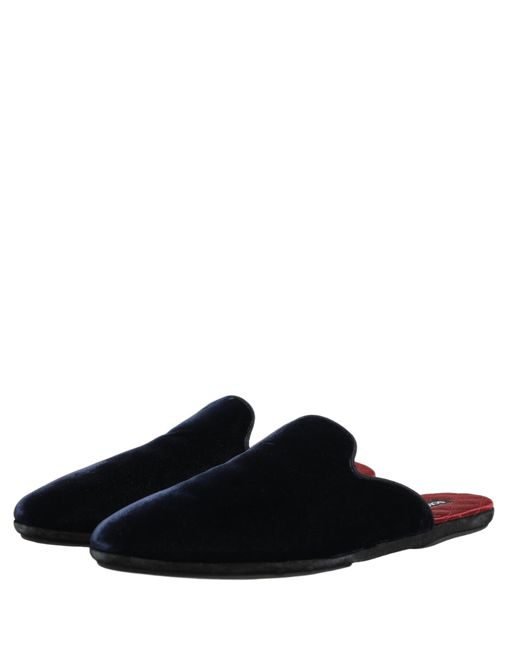 Dolce & Gabbana Dark Blue Suede Slides Flat Slipper Men Shoes