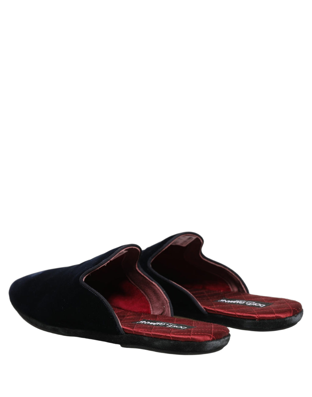 Dolce & Gabbana Dark Blue Suede Slides Flat Slipper Men Shoes