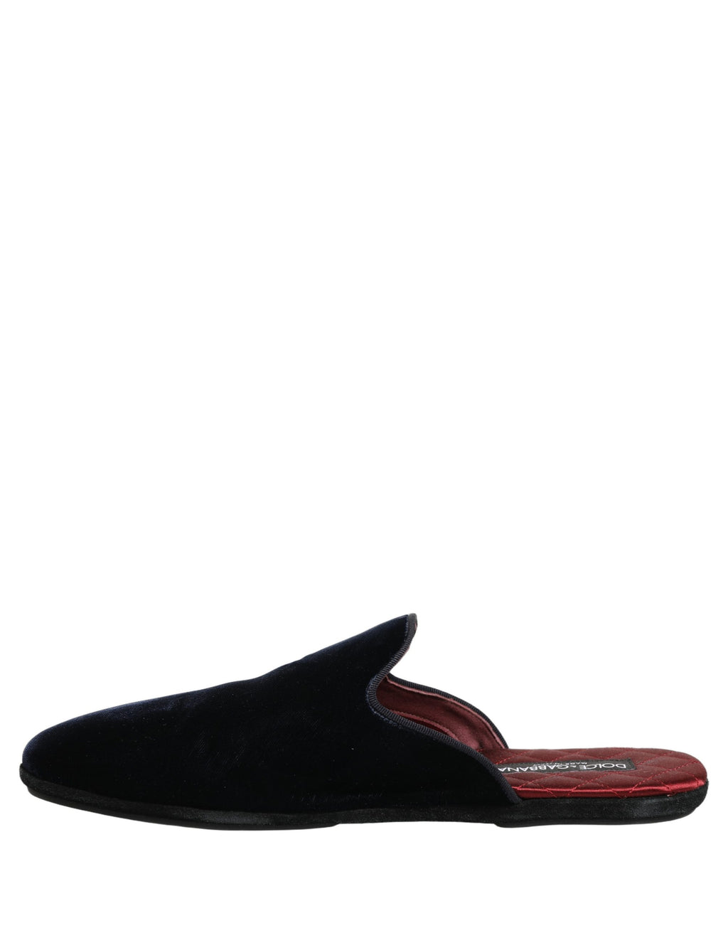 Dolce & Gabbana Dark Blue Suede Slides Flat Slipper Men Shoes