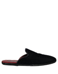 Dolce & Gabbana Dark Blue Suede Slides Flat Slipper Men Shoes