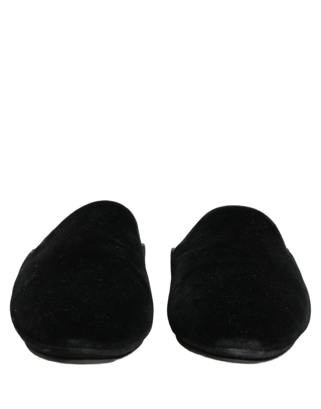 Dolce & Gabbana Black Suede Slides Flat Slipper Men Shoes