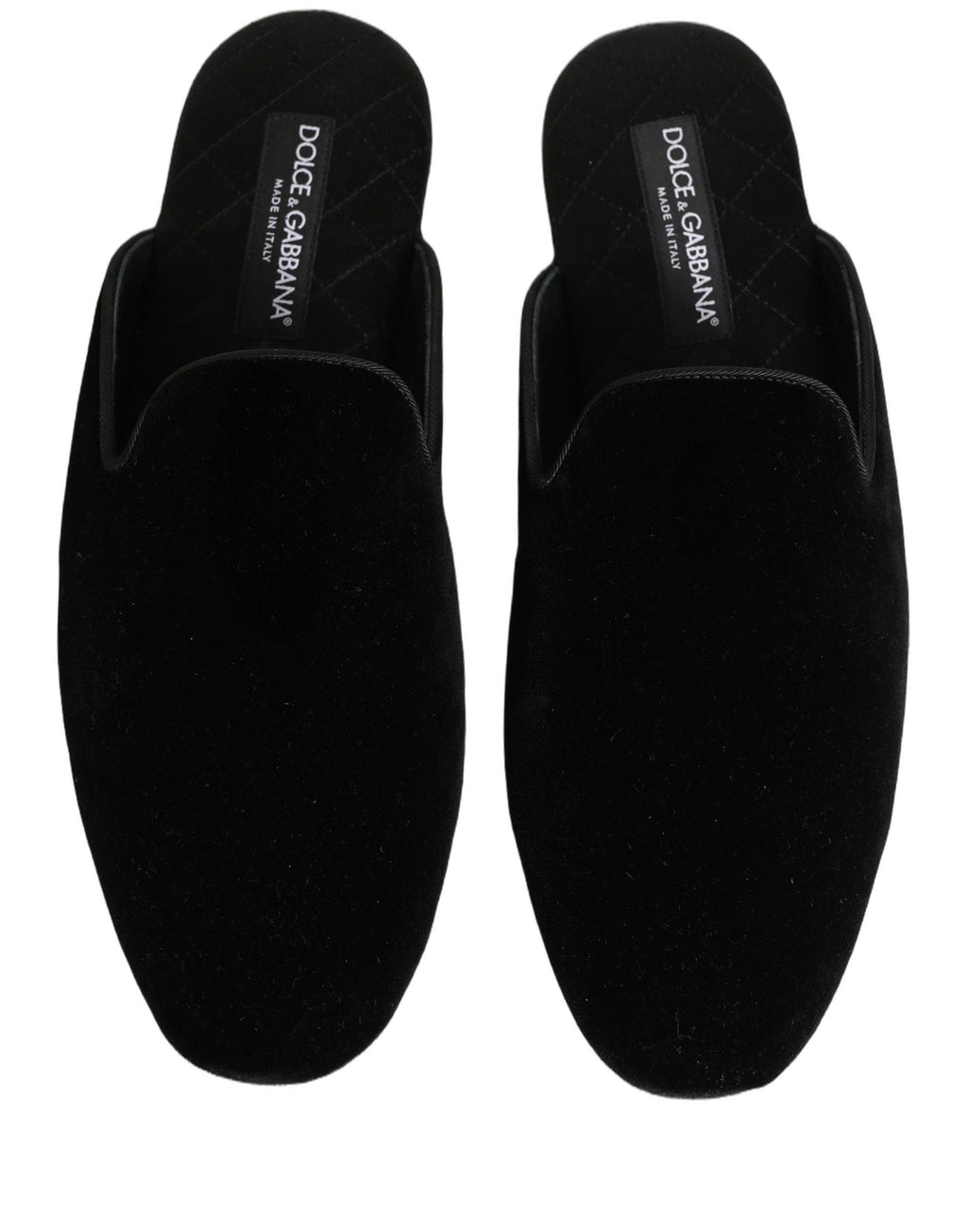 Dolce & Gabbana Black Suede Slides Flat Slipper Men Shoes