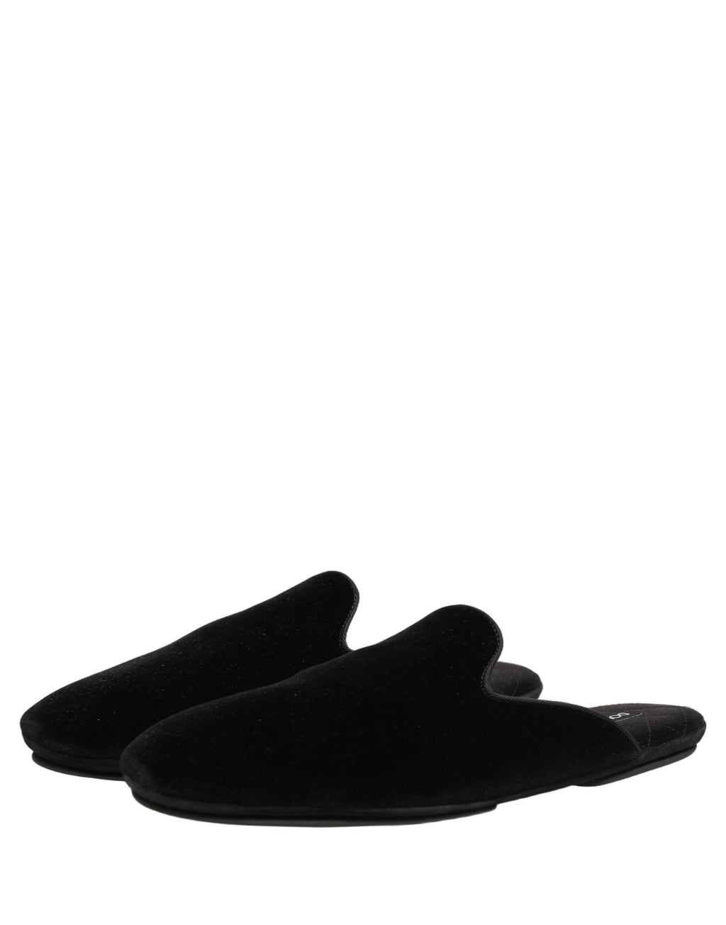 Dolce & Gabbana Black Suede Slides Flat Slipper Men Shoes
