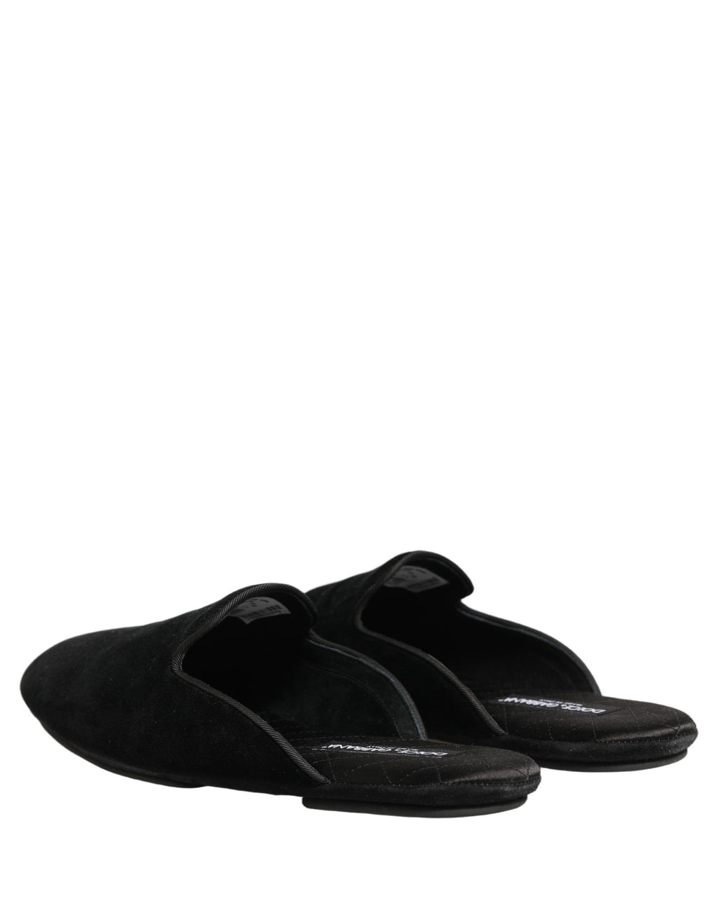Dolce & Gabbana Black Suede Slides Flat Slipper Men Shoes