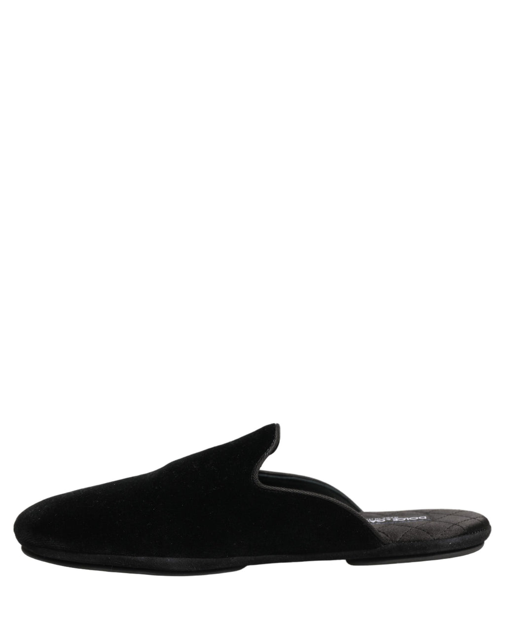 Dolce & Gabbana Black Suede Slides Flat Slipper Men Shoes
