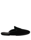 Dolce & Gabbana Black Suede Slides Flat Slipper Men Shoes