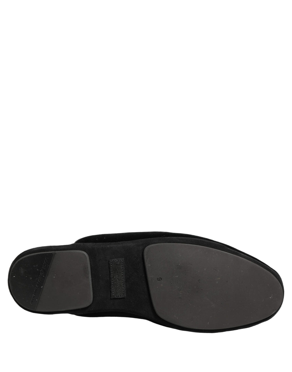 Dolce & Gabbana Black Suede Slides Flat Slipper Men Shoes