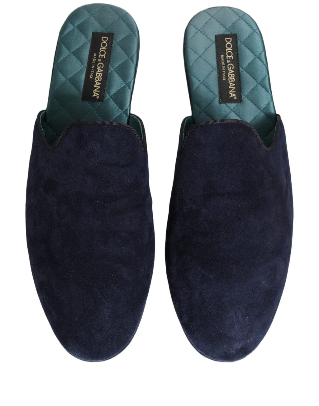Dolce & Gabbana Blue Suede Slides Flat Slipper Men Shoes