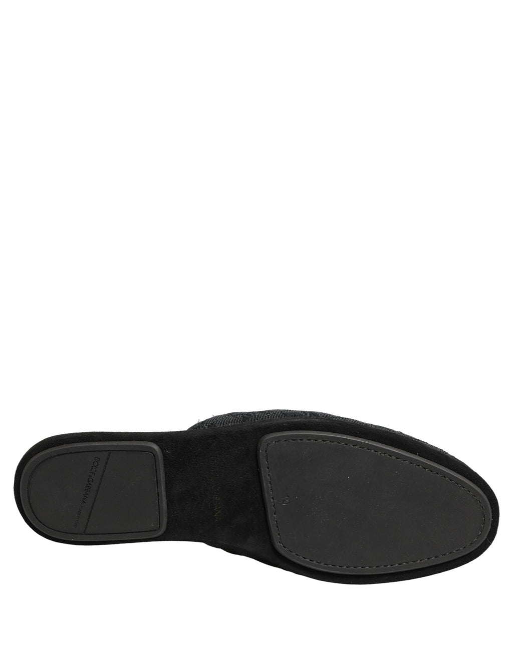 Dolce & Gabbana Black Floral Brocade Slides Slippers Shoes