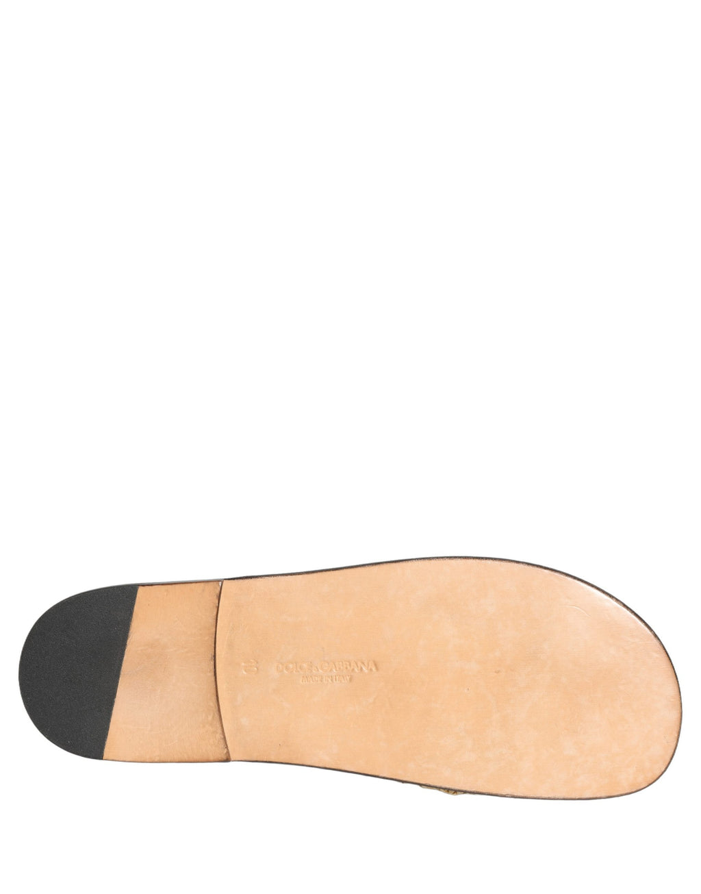 Dolce & Gabbana Beige Straw Raffia Slides Sandals Flats Shoes